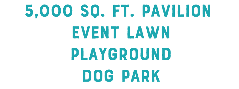 Pavilion event lawn playground and dog park