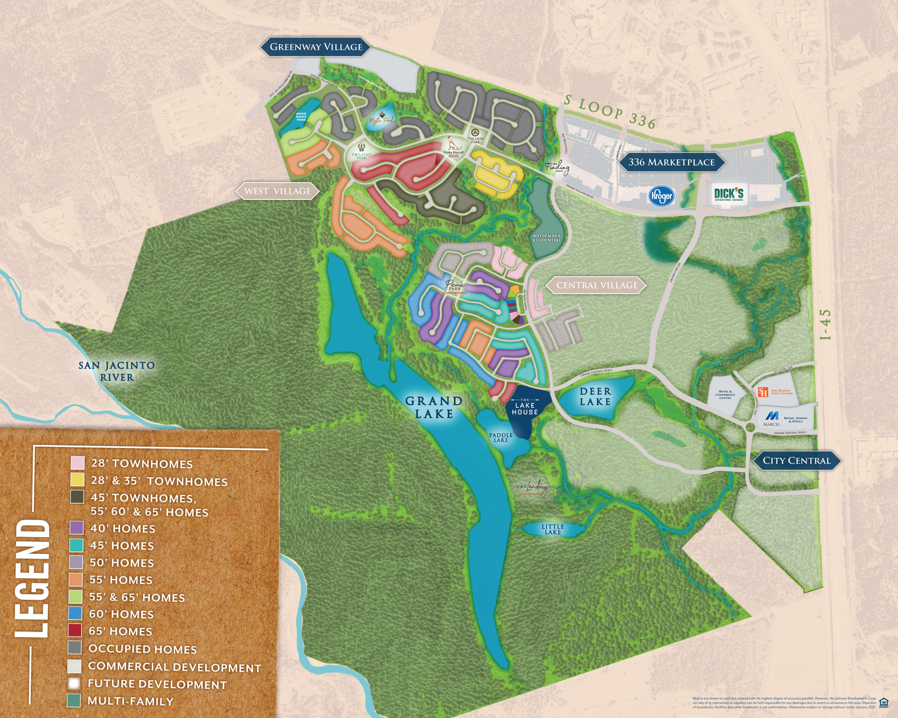 Community Master Plan Map Grand Central Park in Conroe, TX