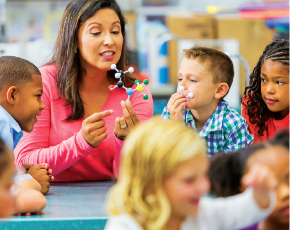 Teachers and kids learning